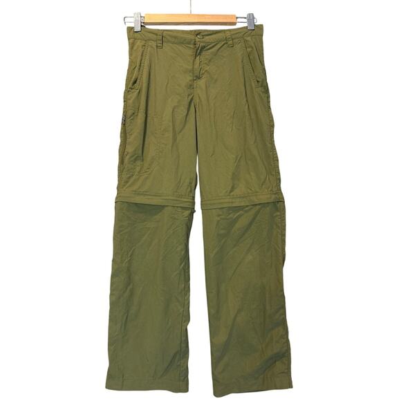 Columbia Green Convertible Nylon Pants Shorts Zip Off Legs Boys Girls M 10 12 - Picture 1 of 10